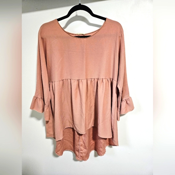 Blush pink tunic dress shirt - Picture 1 of 6